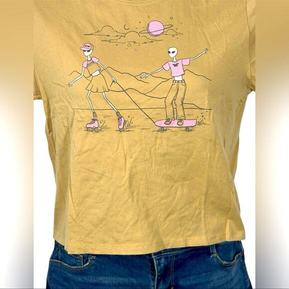 American Eagle Skateboarding Skeletons T-Shirt NWOT Size Medium AEO - Picture 4 of 11